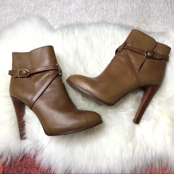 Tory Burch Shoes - Tory Burch | Dorese Leather Booties in Tan/Brown